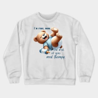 Süßer Frechdachs: Babyteddybär mit Humor Crewneck Sweatshirt